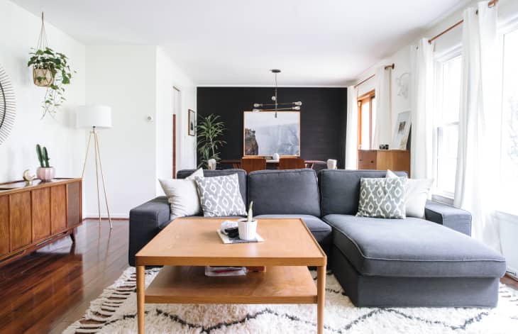 Sofa in the middle on sale of living room